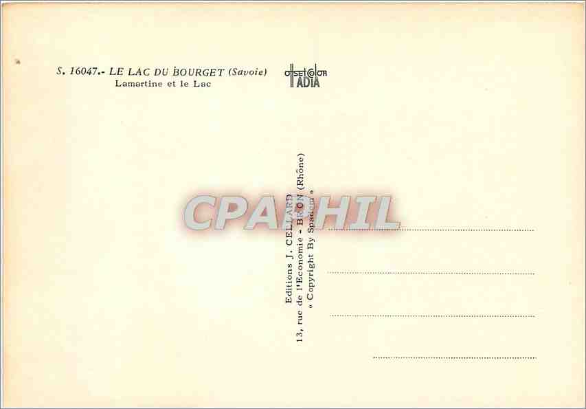 CPM Lac du Bourget (Savoie) Lamartine et le Lac — Rückseite