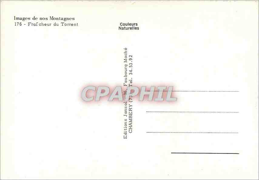 CPM Images de nos Montagnes Fraicheur du Torrrent — Rückseite