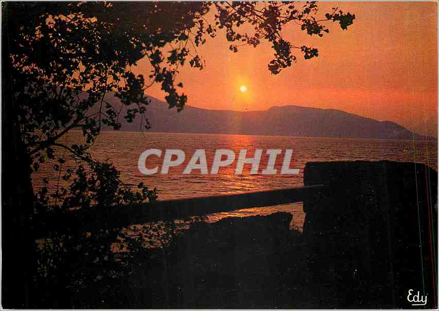 CPM Images de Chez nous coucher de soleil au Lac du Bourget (Savoie)