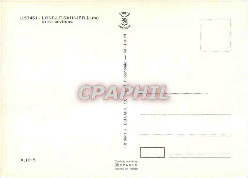 Lons-le-Saunier — Tourismuszentrum — Editions J. Cellard — Rückseite