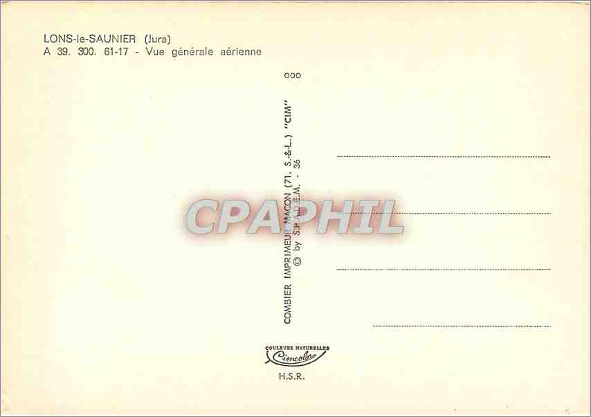 Lons-le-Saunier (Jura) — Vue générale aérienne — Imprimeur Combier, Macon — Reverso