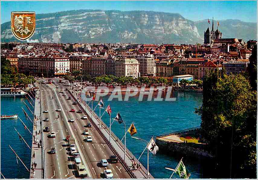 CPM Geneve le Pont du Mont Blanc et la cathedrale