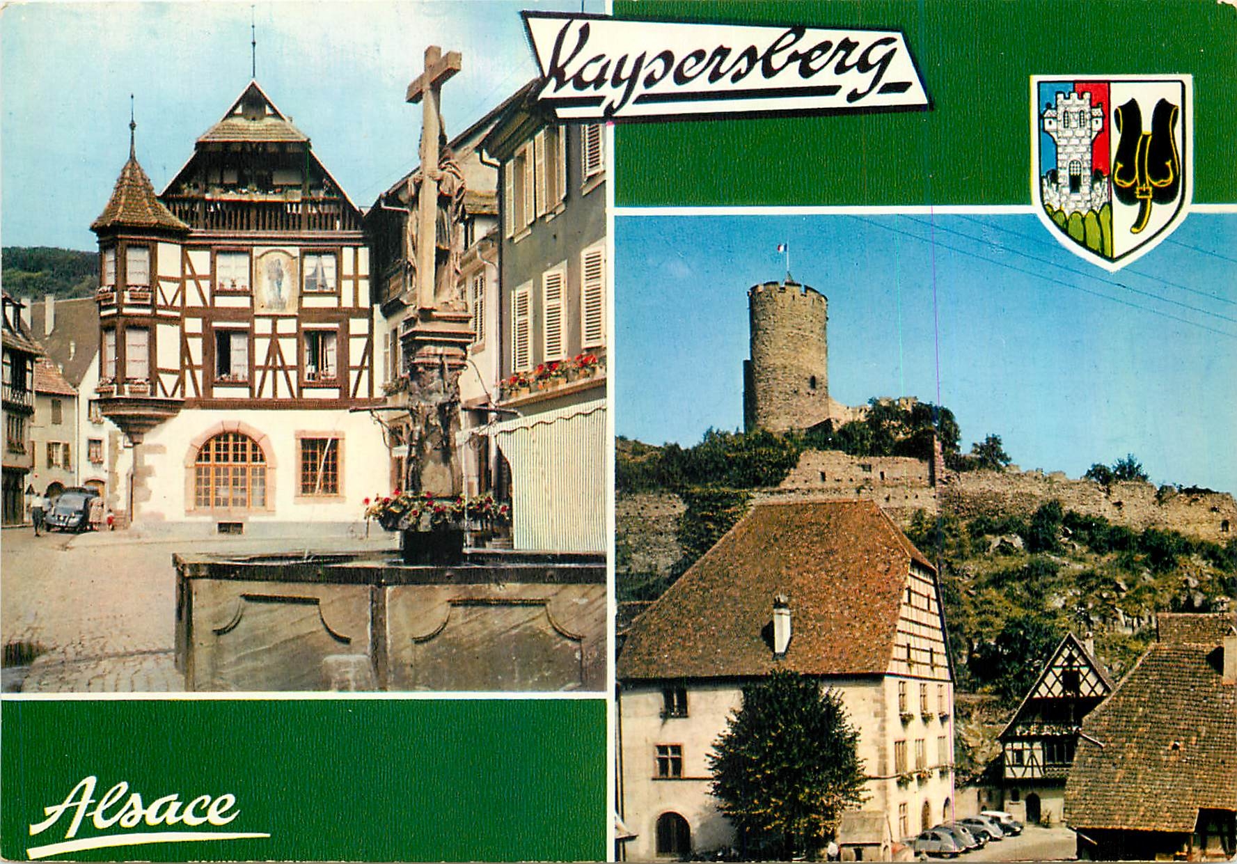 Kaysersberg — Fontaine du XVIe s. et Château du XIIIe s. — Éditions Hachette