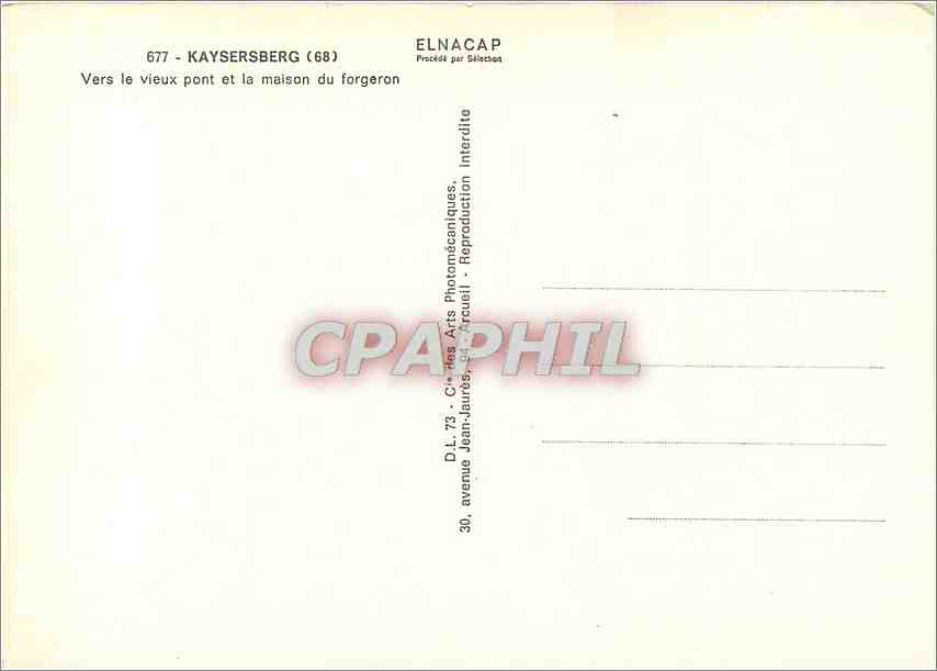 CPM Kayserberg Vers le vieux vpont et la maison du Forgeron — Rückseite