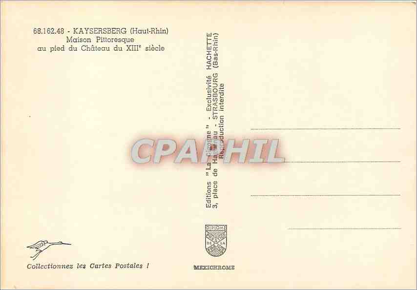CPM Kayserberg (Haut Rhin) Maison Pittoresque au pied du chateau du XIIIe s — Rückseite