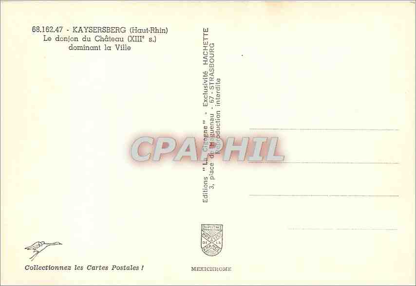 Kaysersberg — Donjon du château (XIIIe s.) — Éditions Hachette — Verso