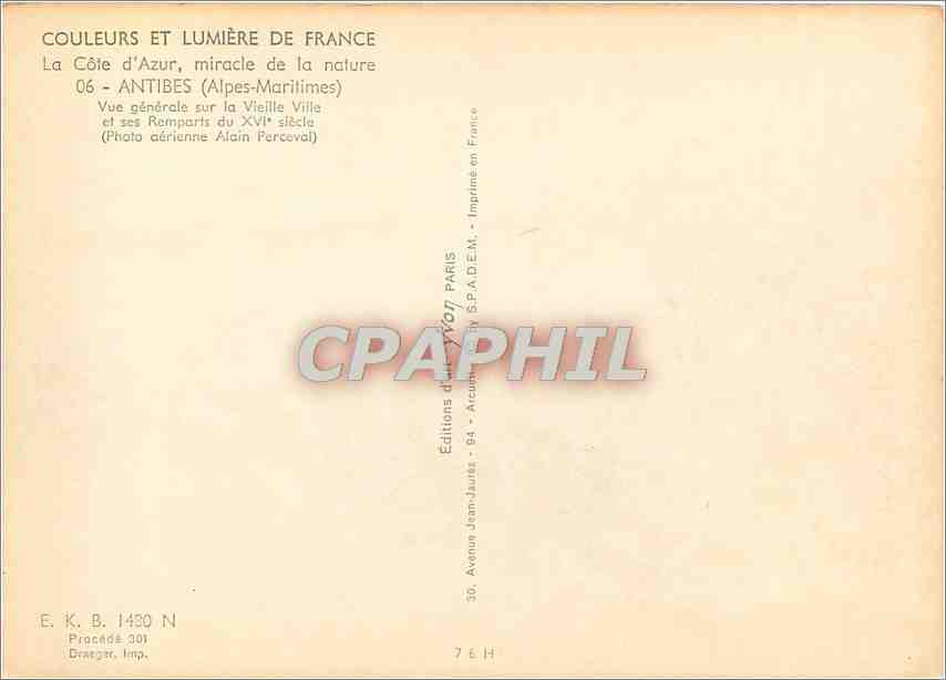 CPM Antibes ( A M) Vue generale sur la vieille ville — Rückseite