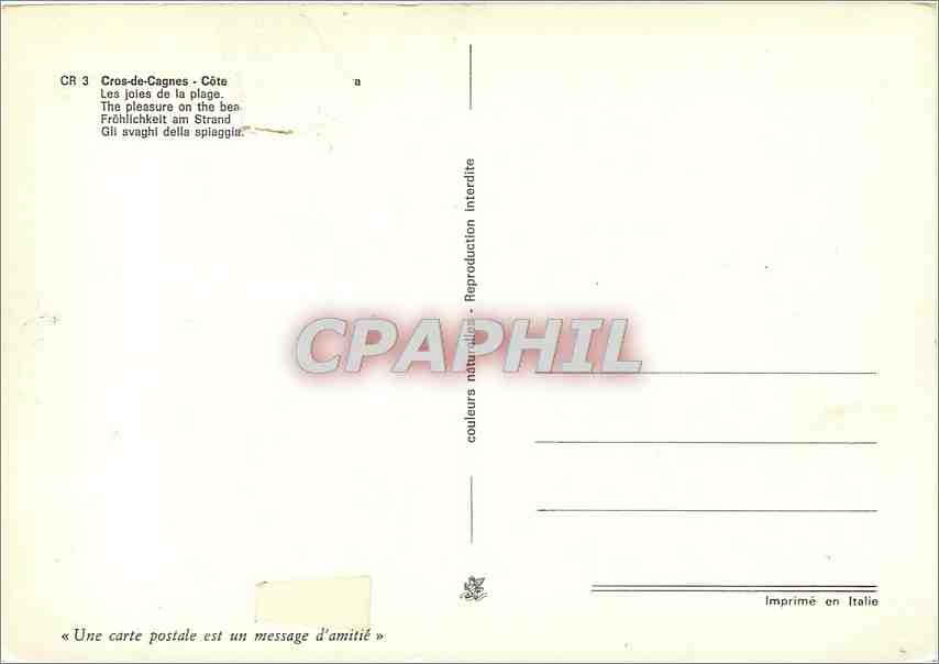 CPM Cros de Cagne Cote les joies de la plage — Verso