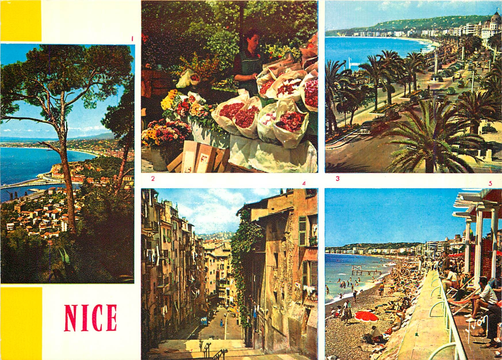 CPM La Cote d'Azur miracle de la nature Nice ( A Ma) vue generale le Marche aux fleurs