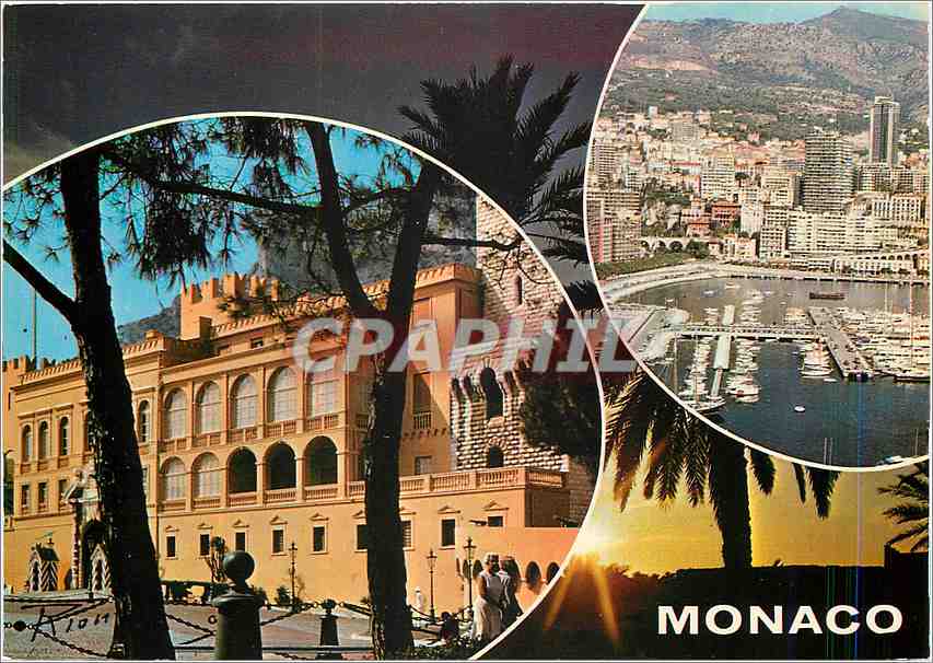 CPM La Cote d'Azur Principaute de Monaco Le Palais princier le Port