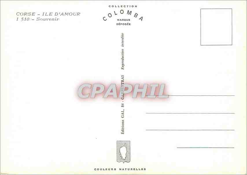 CPM Corse Ile d'Amour Souvenir — Rückseite