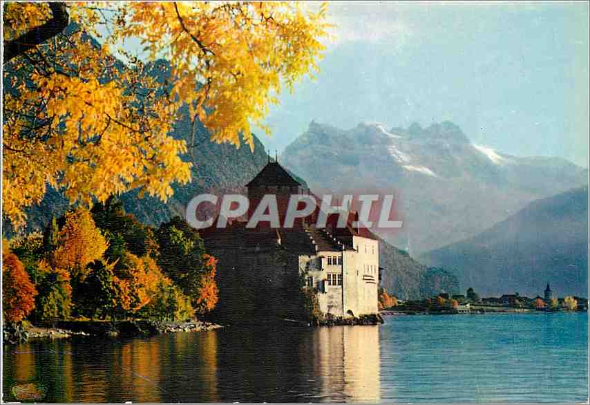 CPM Lac Leman le chateau de Chillon et les Dents du Midi
