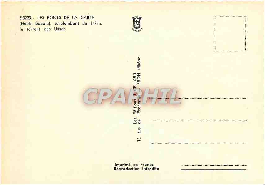 Ponts de La Caille — Haute-Savoie — Éditions de l'Économie Bron — Rückseite