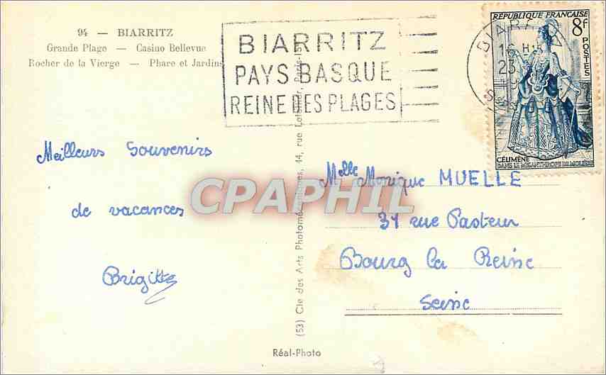 Biarritz — vue panoramique — Cie des Arts Photographiques — Verso