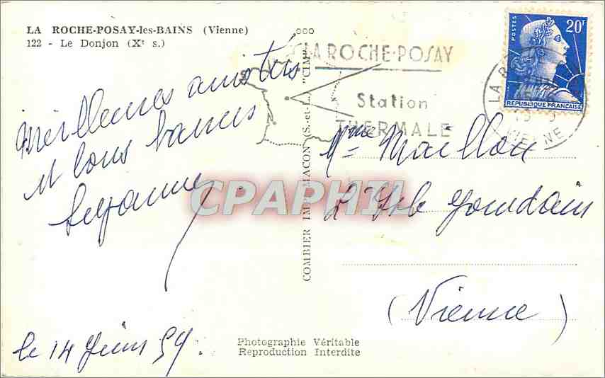 CPM La Rocher Posay les Bains (Vienne) Le Donjon (Xes) — Back
