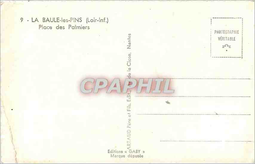 CPM La Baule les Pins (Loir Inf) Place des Palmiers — Rückseite