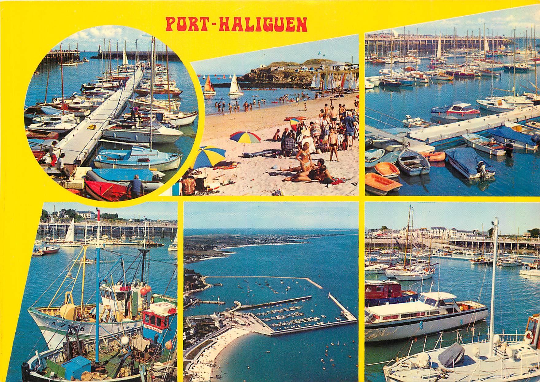 CPM Couleurs de Bretagne Port Haliguen le port de plaisance et la plage