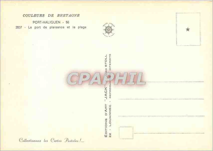 CPM Couleurs de Bretagne Port Haliguen le port de plaisance et la plage — Rückseite