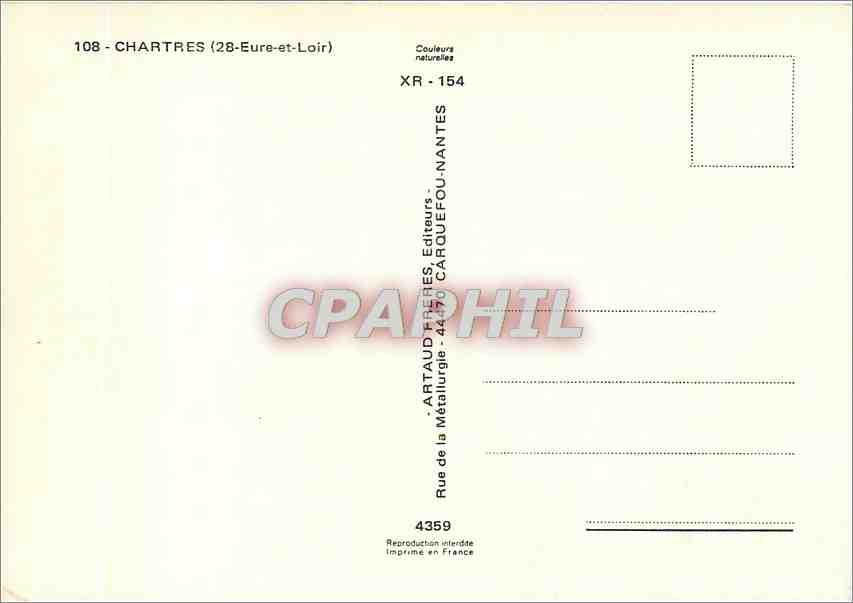 CPM Chartres (Eure et Loir) — Rückseite
