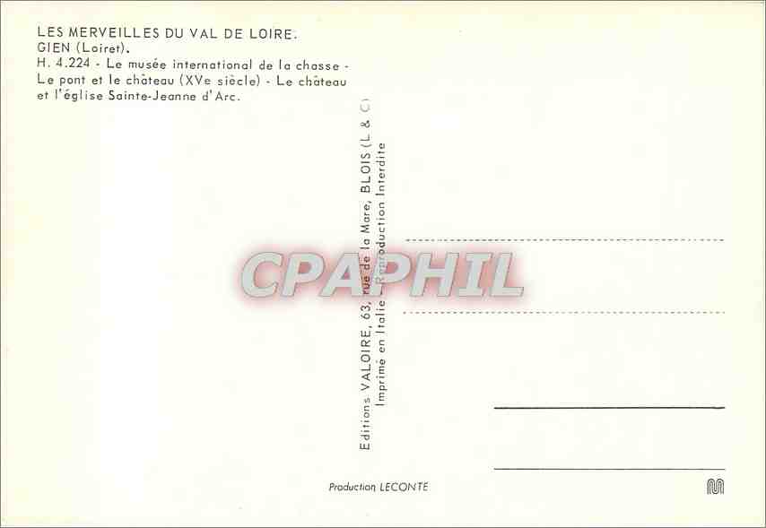 CPM Le Gatinais Montargis la rue du general Leclerc et l'Eglise de la Madeleine le canal de Briare — Rückseite