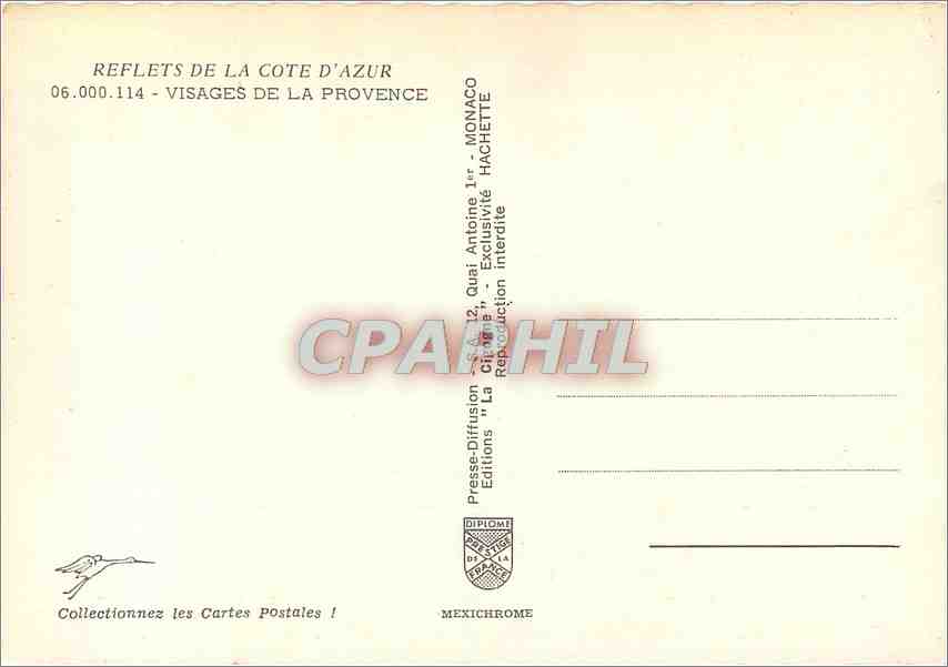 CPM Reflets de la Cote d'Azur Visages de la Provence — Rückseite