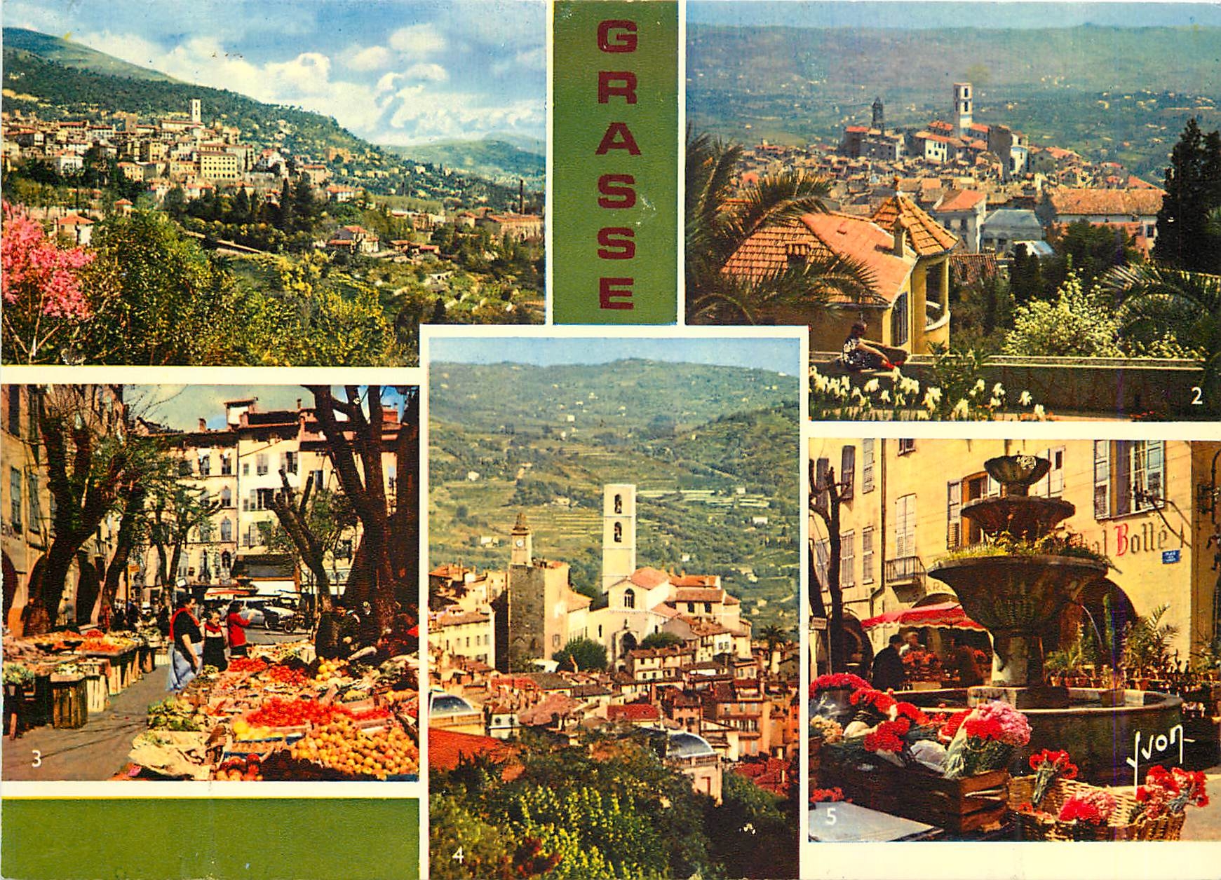 CPM Grasse (Alpes Maritime) vue generale Panorama le marche aux legumes