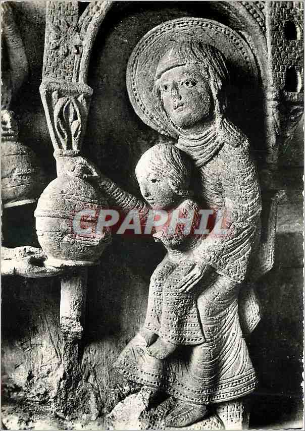 Cathédrale d'AUTUN — La Vierge et l'Enfant — Chapiteau (XIIe s.)