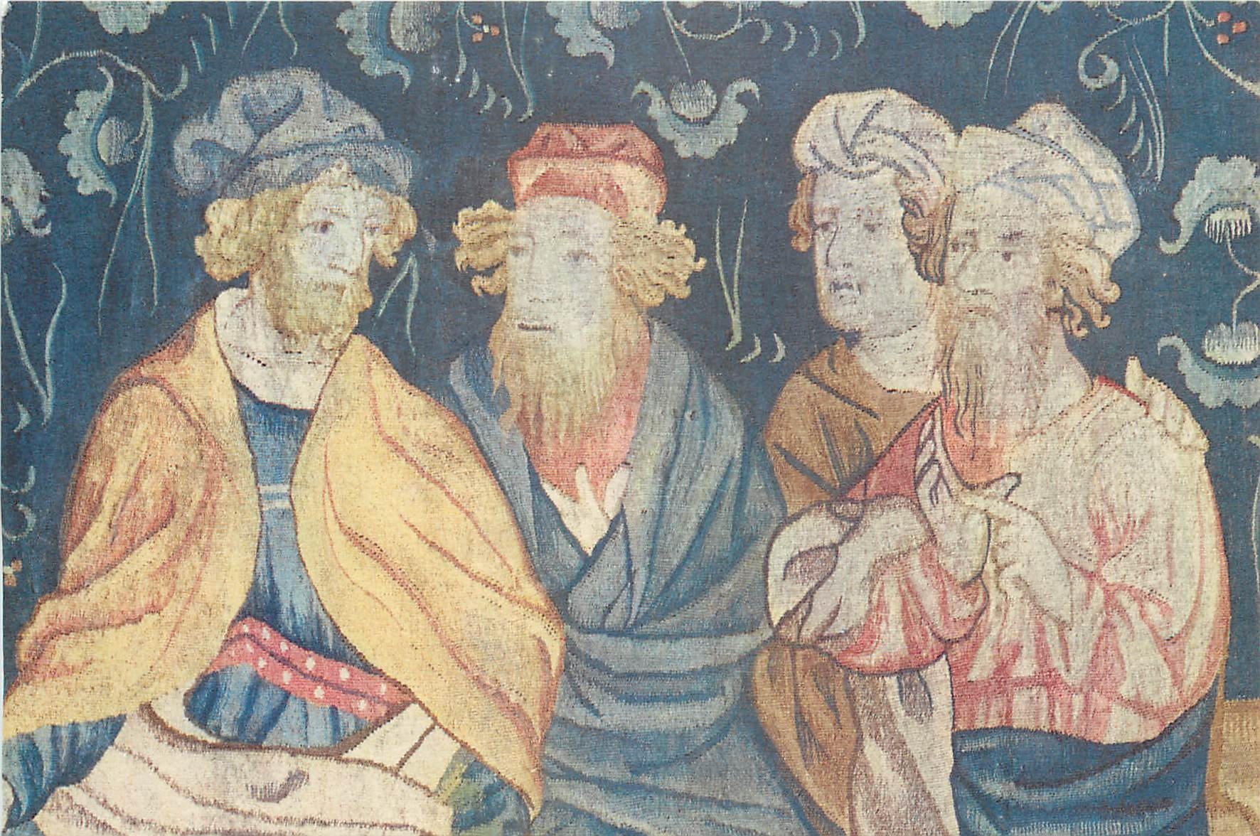 CPM Tapisserie de l'Apocalypse d'Angers Discussion sur la Resurection detail