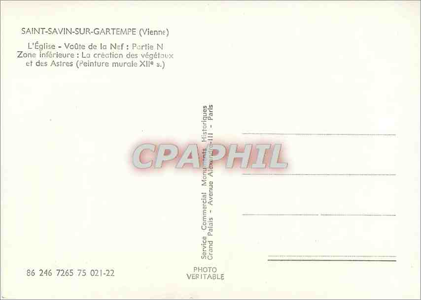 CPM Saint Savin sur Gartempe (Vienne) L'Eglise Voute de la Nef Partie N Zone Inferieur la creation d — Rückseite