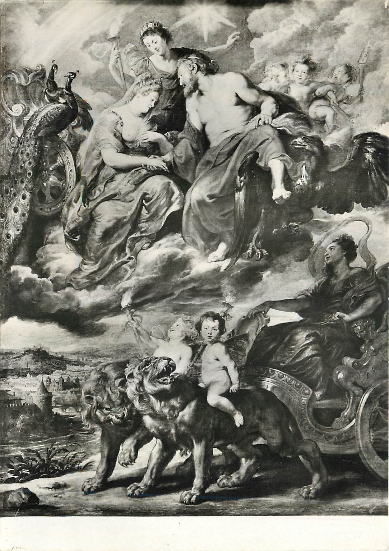 Histoire de Marie de Médicis — Première entrevue du Roi et de Marie de Médicis à Lyon (9-12-1600) — Rubens Pierre Paul (1577-1640)