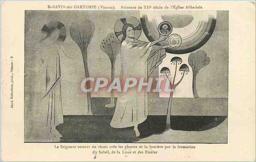 CPA St Savin sur Gartempe (Vienne) Peinture du XIIe s de l'Eglise Abbatiale