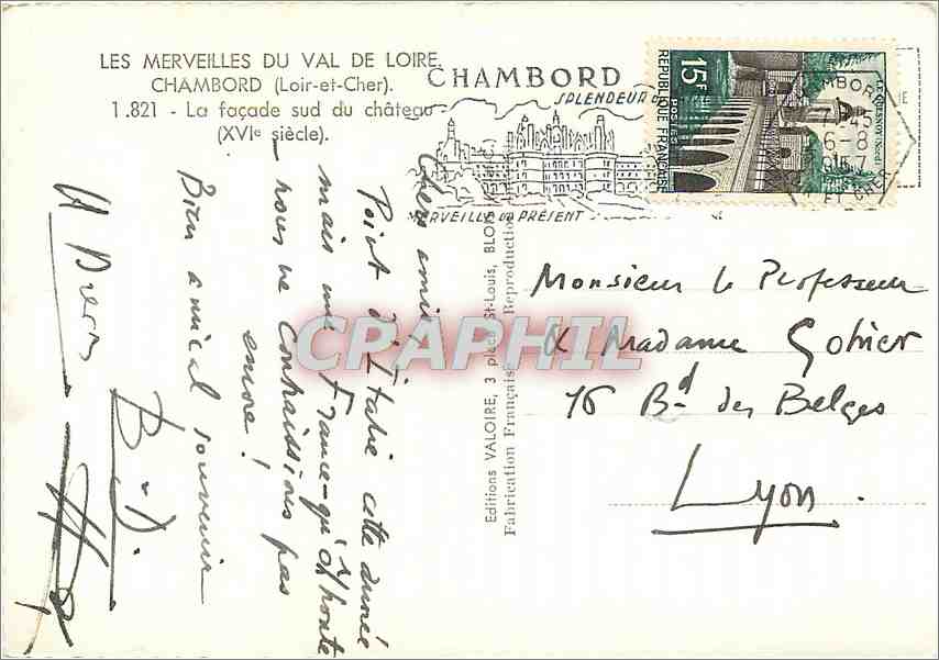 CPM Les Merveilles du Val de Loire Chambord (Loir et cher) — Rückseite