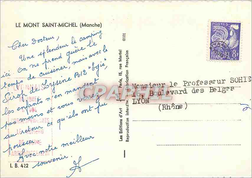 CPM Le Mont Saint Michel (Manche) — Verso