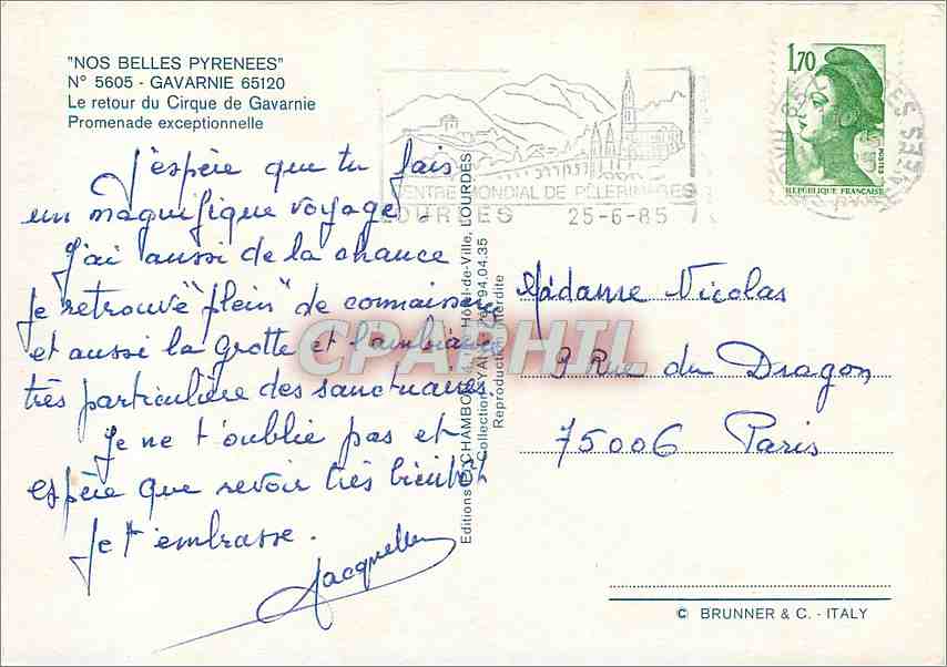 Le retour du Cirque de Gavarnie — N° 5605 — Éditions CHAMBOURG & C. - ITALY — Verso