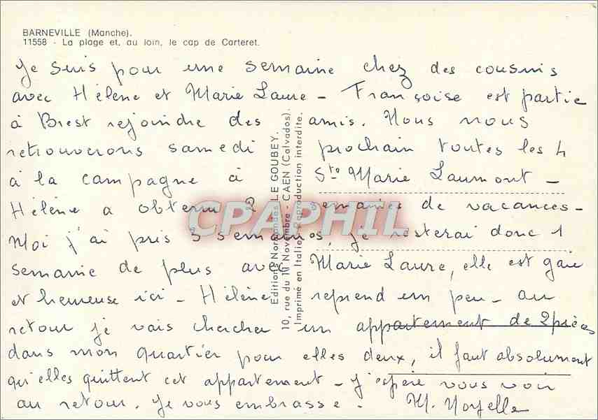 Barneville (Manche) — La plage et, au loin, le cap de Carteret — Emy — Reverso