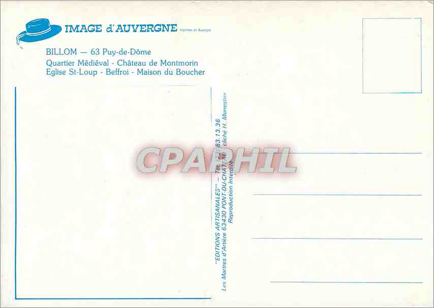CPM Billlom (P de D) Cite mediavale — Rückseite