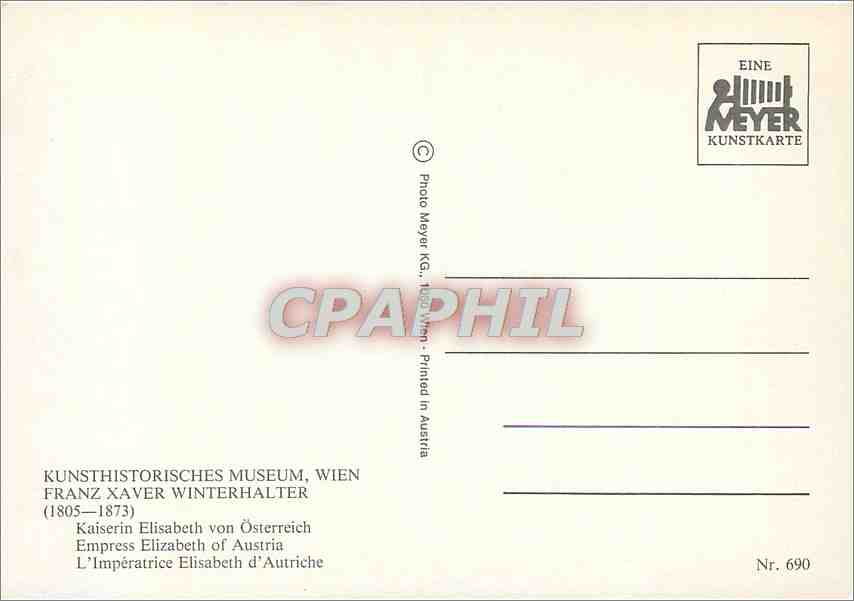 CPM Imperatrice Elisabeth d'Autriche — Rückseite