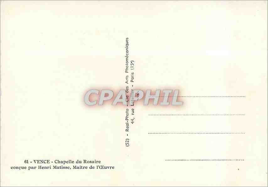 Vence - Chapelle du Rosaire — conçue par Henri Matisse — éditeur Real-Photo — Reverso