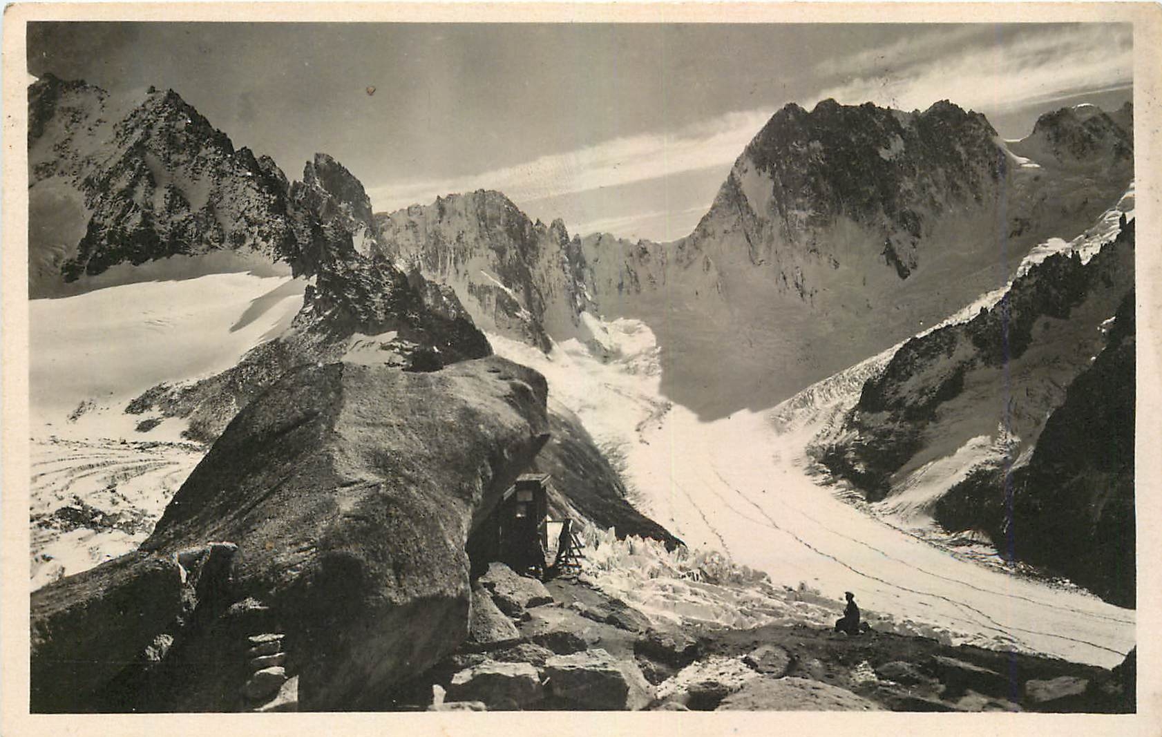CPM Chamonix le massif des Gdes Jorasses vu de la Cabane du COuvercle