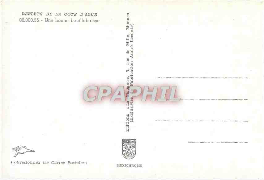 CPM Reflets de la cote d'Azur Une bonne Bouillabaisse — Verso