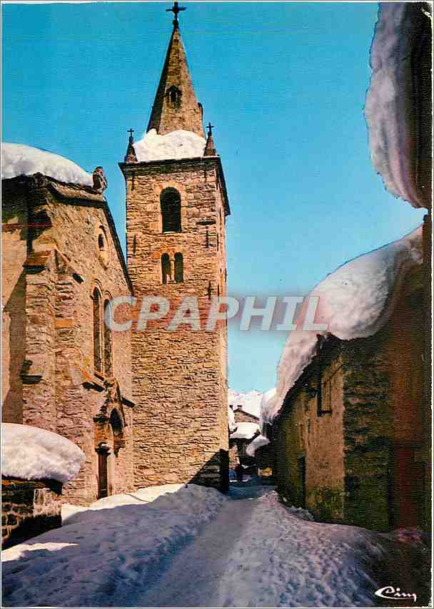 CPM Bonneval sur Arc alt 1835 m l'Esglise et ses rues pittoresque sous la neige