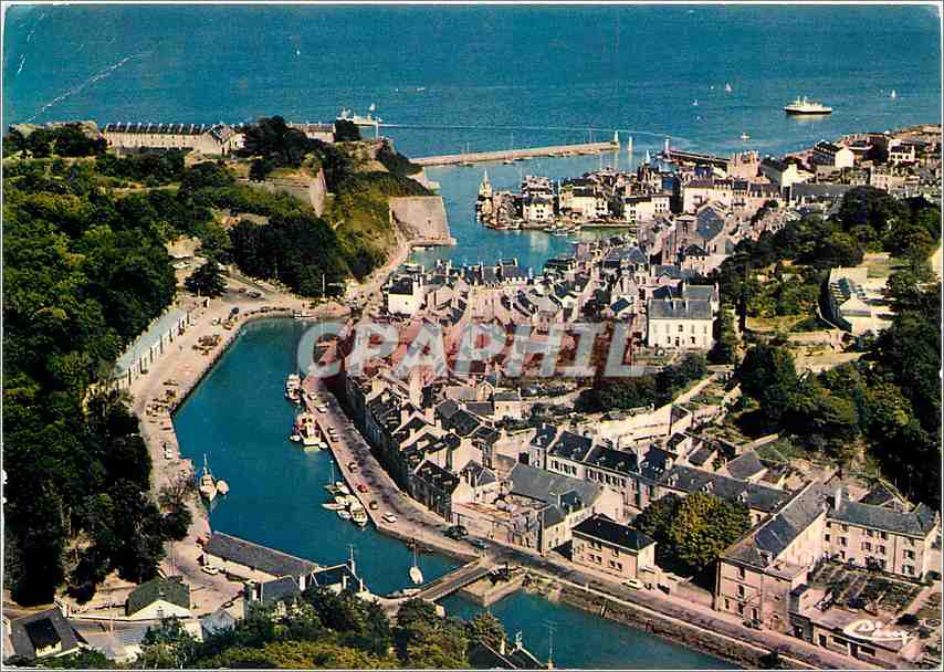 Belle-Île-en-Mer (56) — Vue générale aérienne du Palais — Les Bassins à Flots — Imprimeur CIM