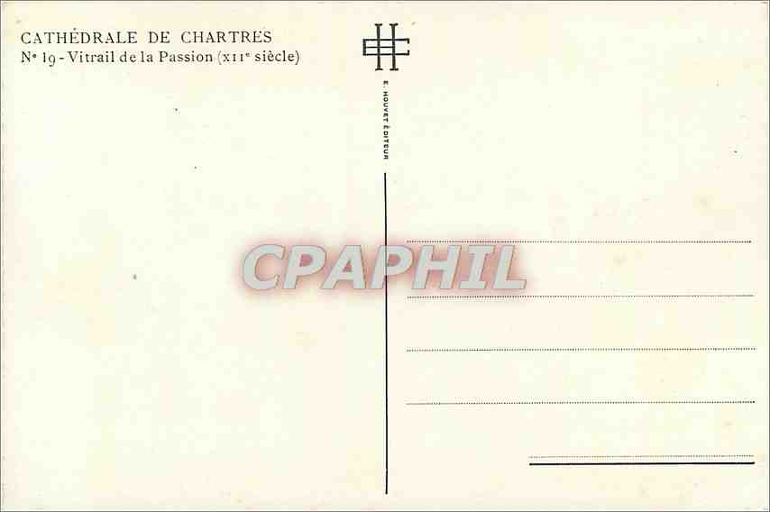 Cathédrale de Chartres — Vitrail de la Passion (xiième siècle) — E. Houvet Éditeur — Reverso