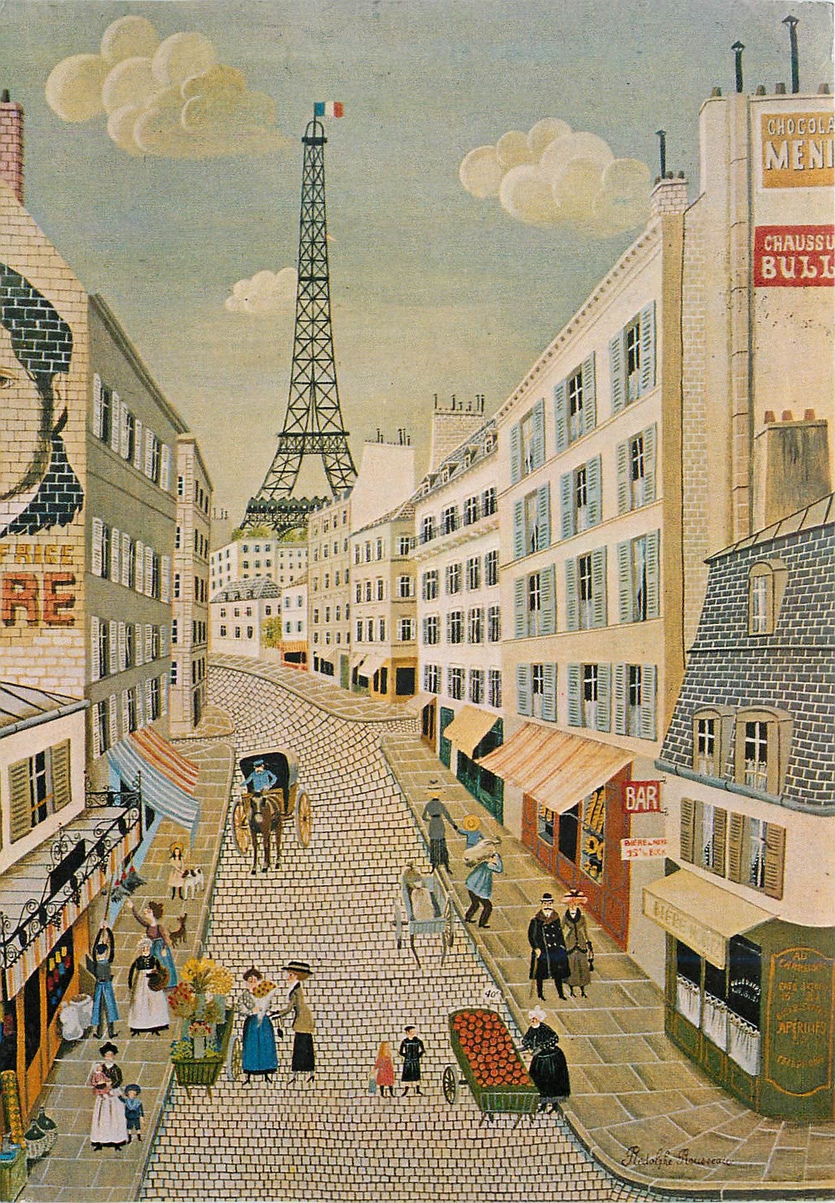 CPM Galerie Naifs et Primitifs Rue du Dragon Paris Tour Eiffel