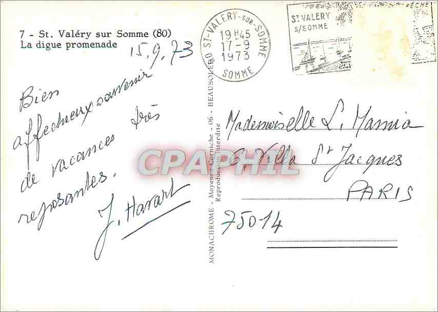 CPM Saint Valery sur Somme La Digue promenade — Back