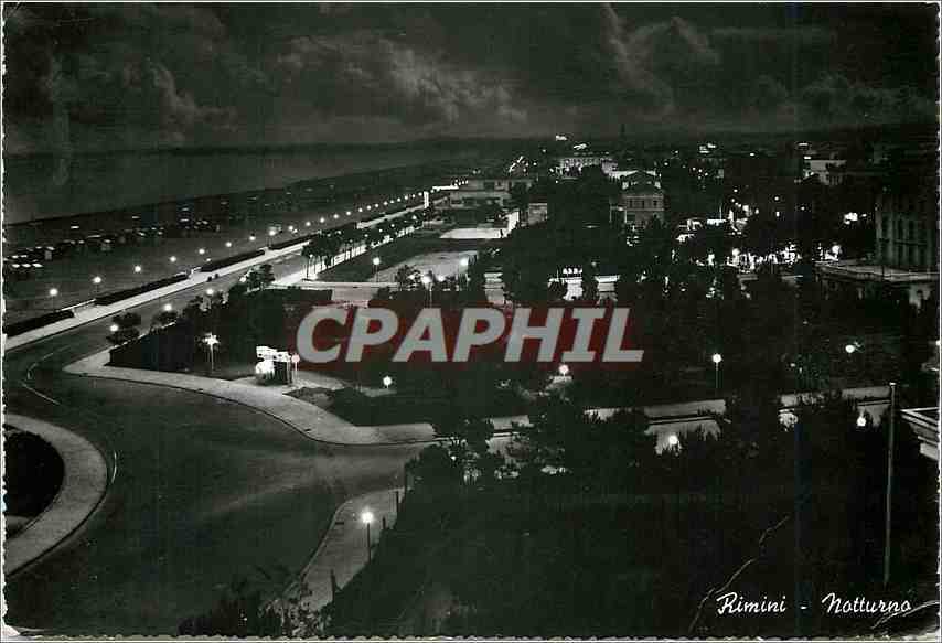 CPM Vue de nuit Rimini Notturno