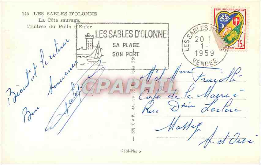Les Sables-d'Olonne — L'Entrée du Puits d'Enfer — Réal-Photo — Rückseite