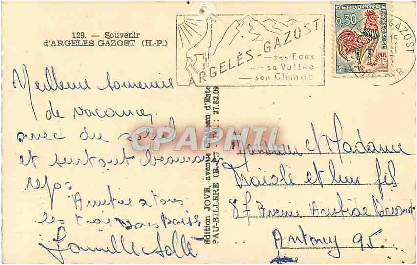 CPM Souvenir d'Argelles Gazost (H P) Chien — Rückseite
