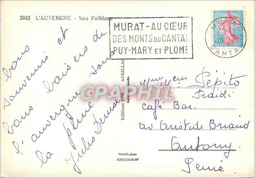 Scènes de vie traditionnelle — Auvergne — Éditions Auriillat — Rückseite