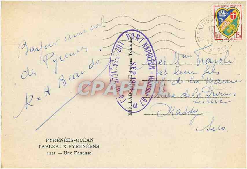 CPM Pyrenees Ocean Tableaux Pyreneens Une Faneuse — Verso